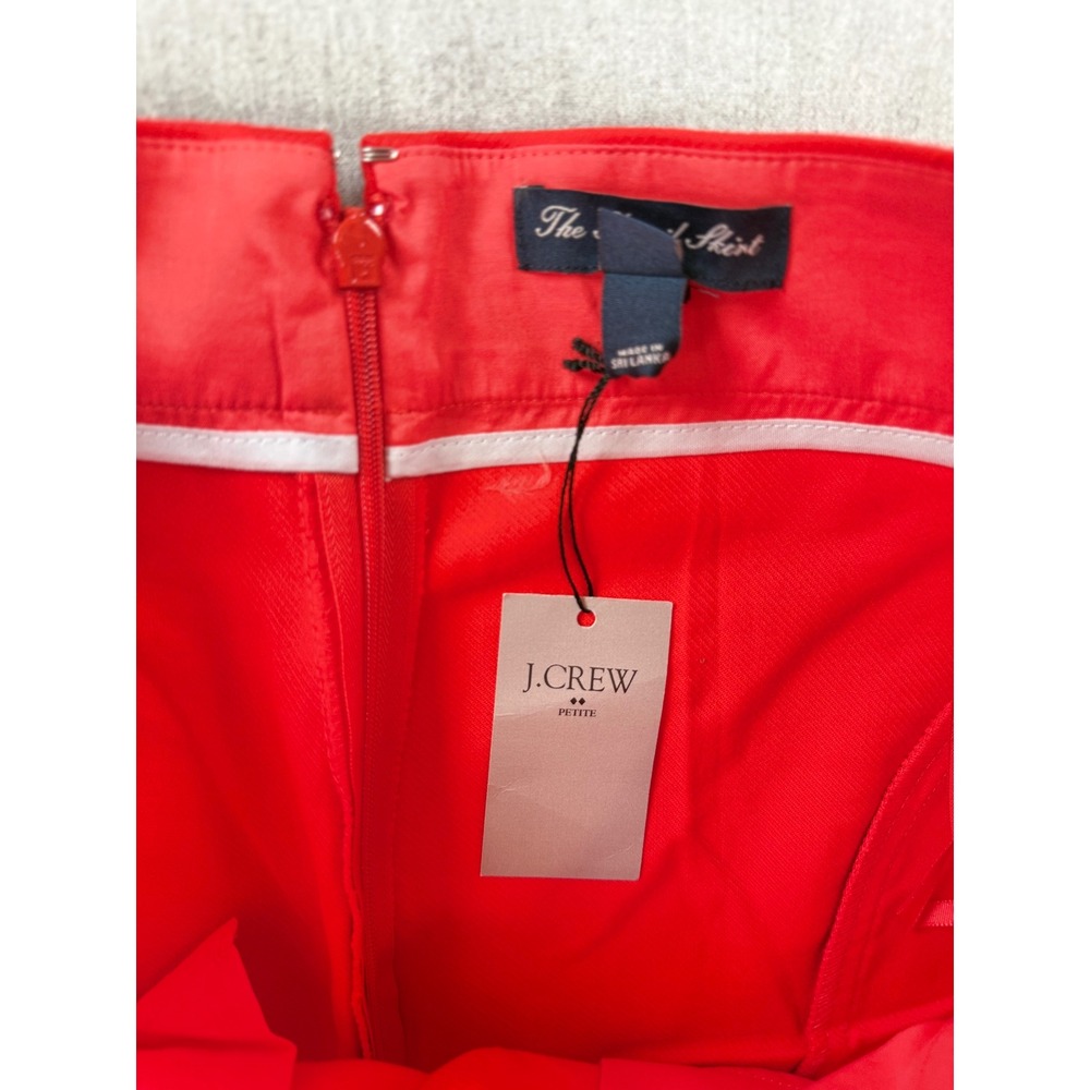 J.Crew Factory The Pencil Skirt Red Cotton Petite Size 4P A6661 - Picture 2 of 9